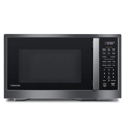 TOSHIBA ML4-EM12PA(BS) Horno microondas de encimera con diseño elegante como electrodoméstico esencial de cocina, sensor inteligente, 13 menús automáticos y función de silencio, 1.2 pies cúbicos con plato giratorio de 12.4", 1000W, acero inoxidable negro