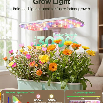 LetPot LPH-Air Hydroponics Growing System Kits, APP & WiFi Controlled Smart Indoor Garden with 24W Grow Light Full Spectrum, 10 Pods Planter Indoor Gardening for Gifts, Kitchen, Vegetable