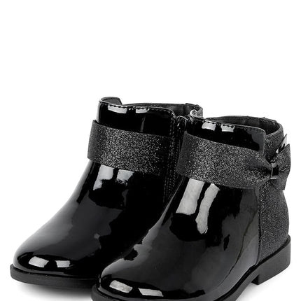 Gymboree Girl's and Toddler Short Ankle Boots Fashion, Black, 5 Toddler