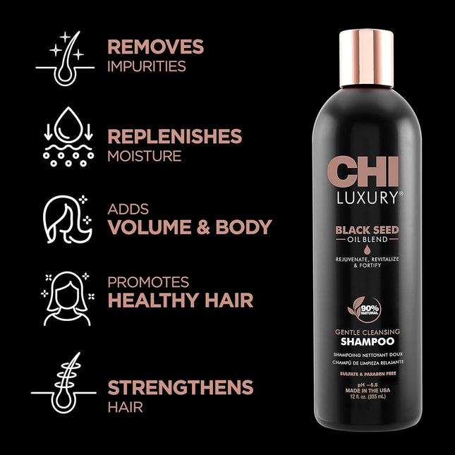 CHI Luxury Black Seed Oil Gentle Cleansing Shampoo, 355ml