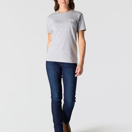 Carhartt Men's K87 Workwear Pocket Short Sleeve T-Shirt Work Utility, Heather Gray, XX-Large Plus