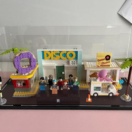 Choowin Acrylic Display Case for Lego Jazz Quartet for Lego Dodge Charger for Lego Batmobile for Lego Car Display Thickened Clear Acrylic Display Cases for Collectibles Dustproof (White Base)