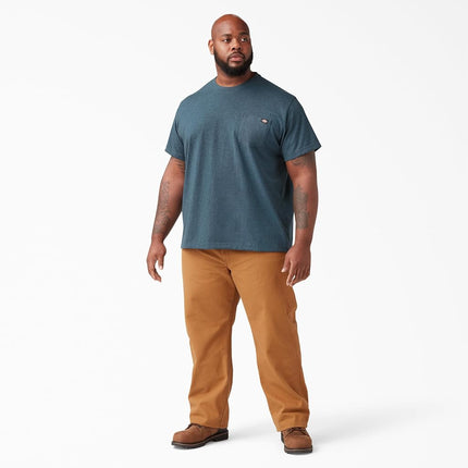Dickies Men's Short Sleeve Heavyweight Crew Neck, Baltic Blue Heather, 4X-Large Big