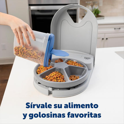 PetSafe 5 Meal Automatic Dog and Cat Feeder, Dispenses Dog Food or cat Food, Digital Clock