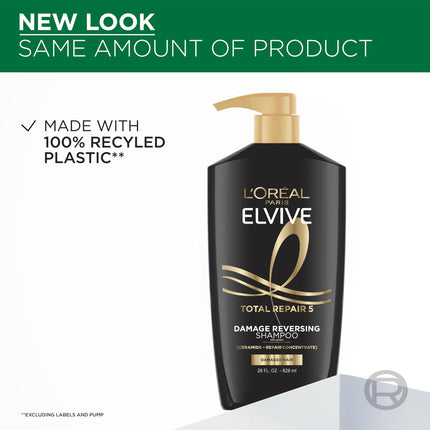 Visit the L'Oreal Paris Store L'Oreal Paris Elvive Total Repair 5 Repairing Shampoo and Conditioner for Damaged Hair Shampoo and Conditioner Set with Protein and Ceramide 1 kit
