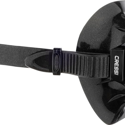 Cressi Single Lens Mask & Snorkel Set - Tempered Glass Diving Mask - Snorkel Set Adults for Pools & Sea - Quick-Adjust Buckles for Scuba Diving Equipment - Black / Black - Single Mask