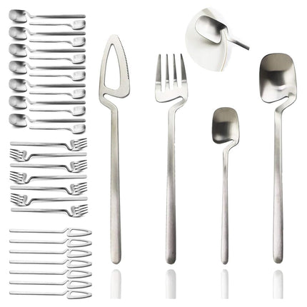 JASHII Flatware Set 32-piece Silverware Set Matte 