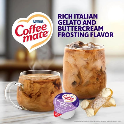 Coffee-mate 84652 Liquid Coffee Creamer, Italian Sweet Creme, 0.375 oz Cups, 50/Box