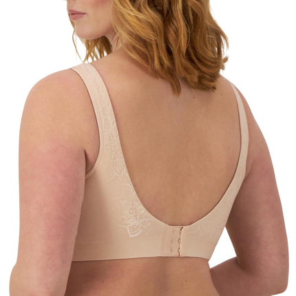 Bali Women's Comfort Revolution Non-Wired Bra with Intelligent Sizes, Almond Aztec, S