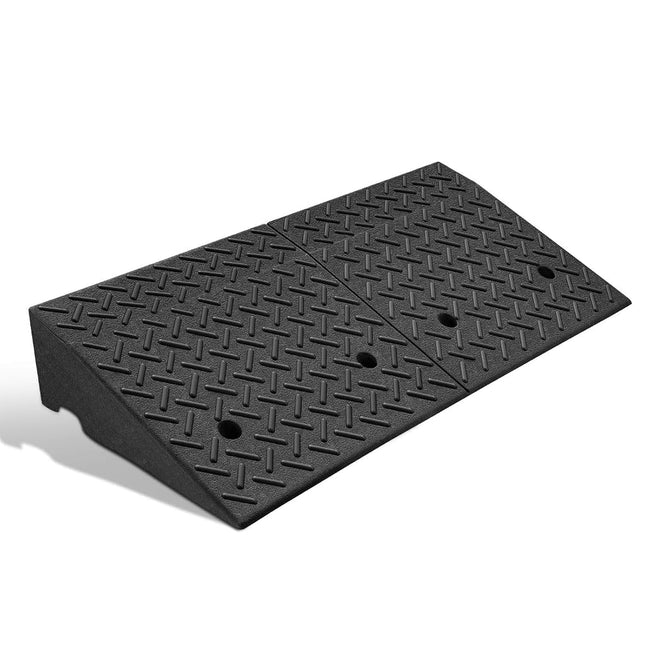 DNA MOTORING 7" Rise Rubber Curb Ramp Heavy Duty Loading Driveway Ramp Threshold Ramp 38.5 in L x 19.6 in W x 7 in H for Loading Dock, Warehouse, Wheelchair, Motorcycles, Cars, TOOLS-00653