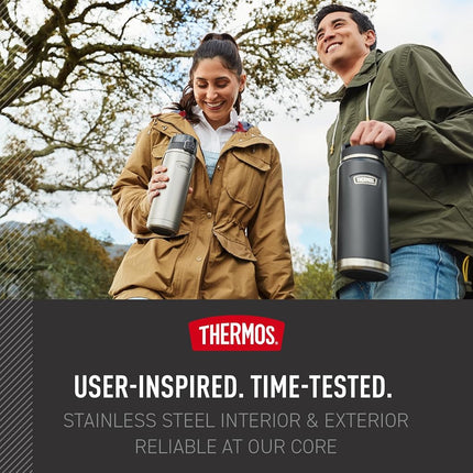 Matte Stainless -40 oz Stainless Water Bottle w/Screw Top