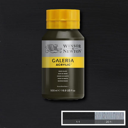 Winsor & Newton, Galeria Acrylic, Mars Black, 500ml