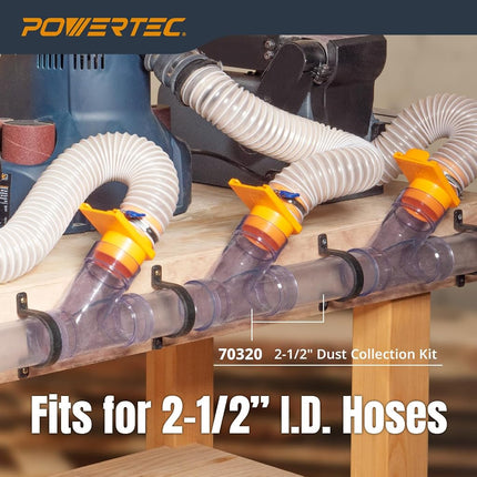 POWERTEC 70176V Clear PVC Dust Collection Pipe 2-1/2" x 36" Long, 1PK