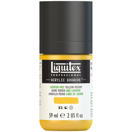 Gouache Acrylique Professionnelle Liquitex flacon 59 ml, Jaune Moyen Sans Cadmium