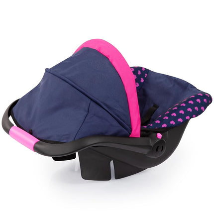 Bayer Design 67954AA Doll car seat, with sun canopy, adjustable handle, harness, for dolls up to 46 cm, attachable to Neo Vario, Xeo dolls prams, for children 3+ age