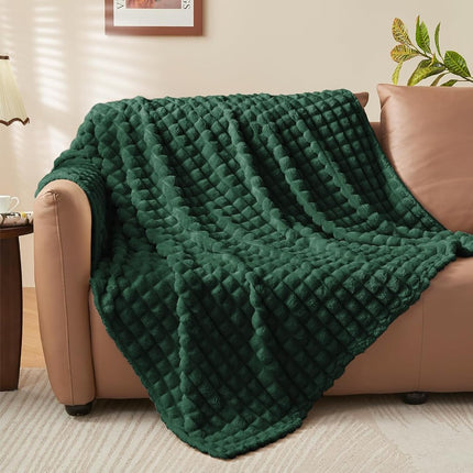 BEDELITE Emerald Green Fleece Twin Throw Blanket for Bed, 60x80 Inch