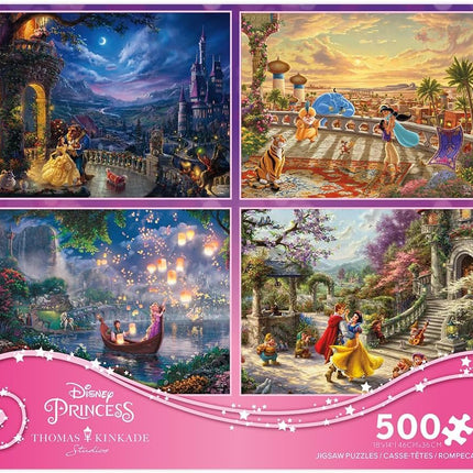 Ceaco - 4 in 1 Multipack - Disney - Thomas Kinkade - (4) 500 Piece Jigsaw Puzzles