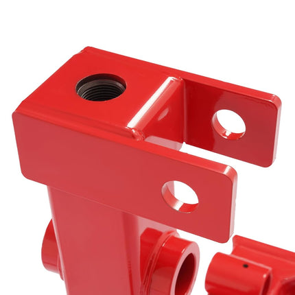 ALMULOO Attelage 3 points pour tracteurs de catégorie 1, capacité de 1360 kg avec attelage de remorque de 5 cm, boule d'attelage de 4,76 cm, rotules d'attelage, rouge