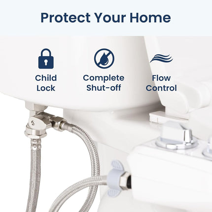 Válvula de cierre de agua fría en T para bidés LUXE Bidet de 7/8" x 7/8" x 3/8", solo compatible con accesorios de bidé de la serie NEO Plus (acabado en níquel)