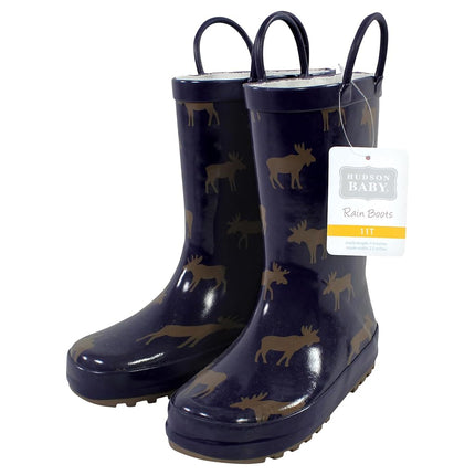 Bottes de pluie unisexe Hudson Baby pour enfant, motif élan, taille 7 US Toddler