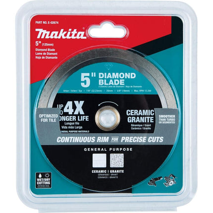 Makita E-02674 Lame diamantée 5", jante continue, usage général