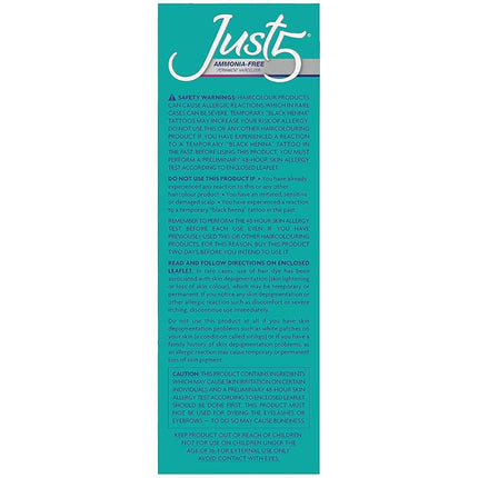 Just 5 Women's 5 Minute Permanent Hair Color, Jet Black