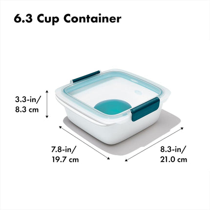OXO Prep & Go Salad Container, 1.5 Litre / 6.3 Cups, 34 x 20 x 23 cm White