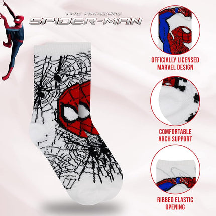 Spiderman Boys Socks, 10-Pack of Decorative Spiderman Toddler Socks, Amazing Marvel Legends Socks for Boys