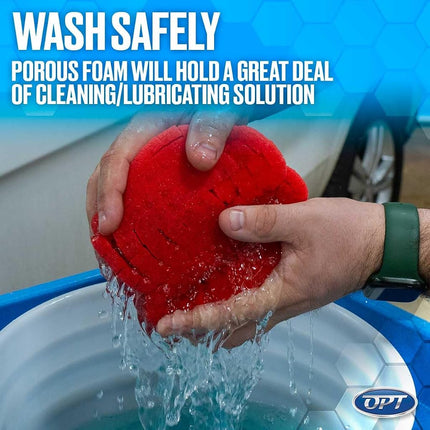 Optimum Big Red Sponge - Original BRS - Large Professional Detailing Sponge for Rinseless and Traditional Car Wash
