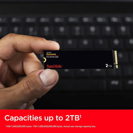SanDisk Extreme 1TB M.2 NVMe SSD, Internal SSD, PCIe Gen4, up to 5150 MB/s read speeds, M.2 2280, nCache Technologie, 5 Year Warranty