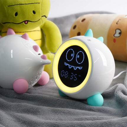 H-chin Kids Alarm Clock, Toddler Sleep Training Clock with Night Lights, Sound Machine, Time to Wake Grow Clock for Children (Green)