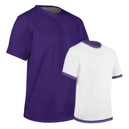 CHAMPRO Unisex-Youth Reversible Tee Shirt Purple, White
