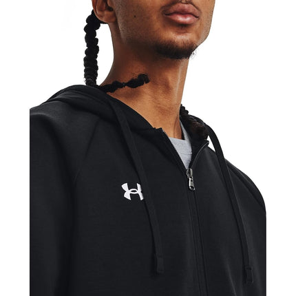 Under Armour Men's Rival Fleece Fz Hoodie, (001) Black / / White, L Tall