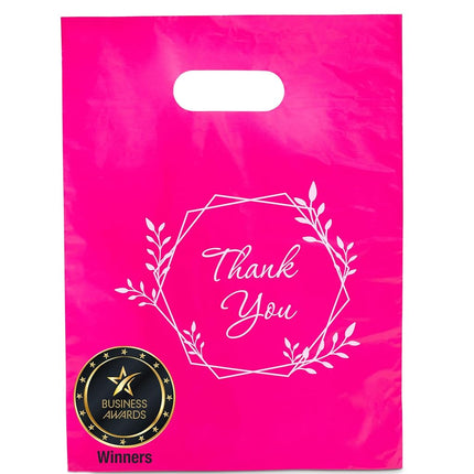 100 Pink Thank You Bags 1.5Mil Merchandise Bags 23