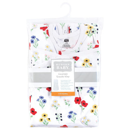 Hudson Baby Unisex Baby Convertible Swaddle Sleep Sack, Wildflower, 3-9 Months