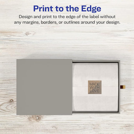 Avery Kraft Brown Square Labels with Sure Feed, 3/4" x 3/4", 4,000 Kraft Brown Labels, Print-to-The-Edge, Laser/Inkjet Printable Labels