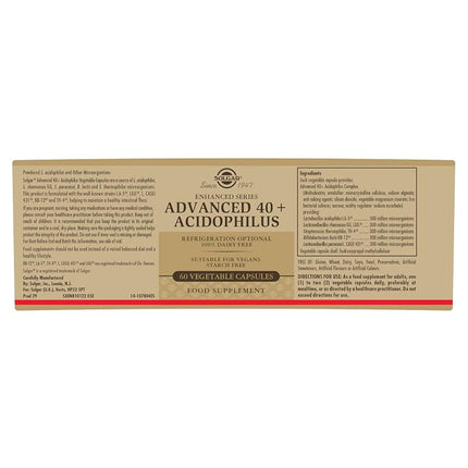 Solgar Advanced 40+ Acidophilus Vegetable Capsules - Pack of 120