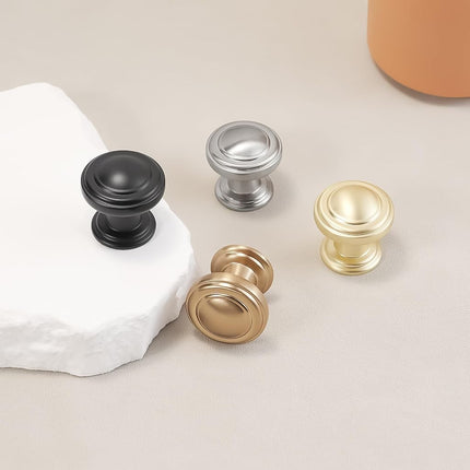 POVEFONK 10 Pack Brushed Satin Nickel Kitchen Cabinet Knobs Solid Drawer Knobs Kitchen Cabinet Hardware Zinc Alloy Handles Drawer Knobs Dresser Handles