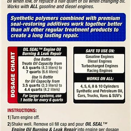 Bar's Products OS-1-4PK Oil Seal (Engine Oil Burning/Leak Repair)