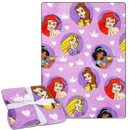 Disney Princess Fleece Blanket Set - Bundle with Soft Disney Princess Blanket Plus Tattoos, More for Kids, Adults, Children | Cozy Disney Princess Fleece Blanket 50" x 70