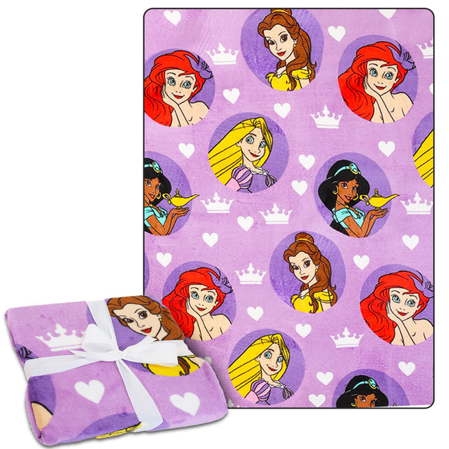 Disney Princess Fleece Blanket Set - Bundle with Soft Disney Princess Blanket Plus Tattoos, More for Kids, Adults, Children | Cozy Disney Princess Fleece Blanket 50" x 70