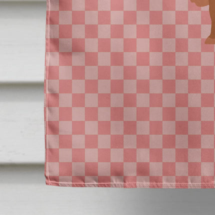 Caroline's Treasures BB7823CHF drapeau d'éléphant d'Ankole-Watusi rose à carreaux en toile, taille maison, grande taille, multicolore