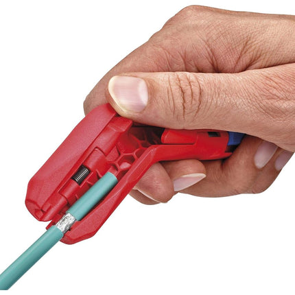 KNIPEX Ergostrip Universal Stripping Tool for Right-Handers, 135 mm, Round Cable, Coax Cables, Data Cables, Wire Stripper, 16 95 01 SB