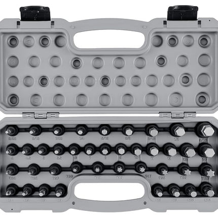 TEKTON 3/8 Inch Drive Hex, Torx, Triple Square Impact Bit Socket Set with Case (40-Piece) | SIB91301
