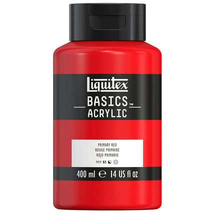 Liquitex BASICS Acrylic Paint, 400ml (13.5-oz) Bottle, Primary Red