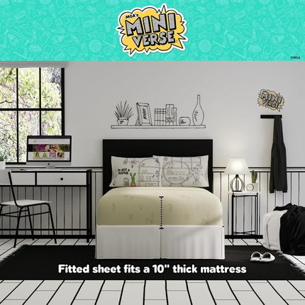 Franco Miniverse Succulent Plants Bedding 7 Piece Super Soft Reversible Comforter and Sheet Set with Sham, Full, (Officially Licensed Product)