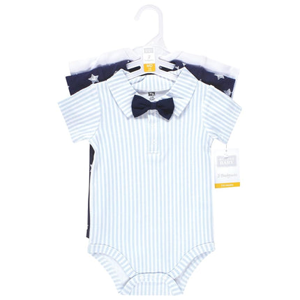 Hudson Baby Bodys de Algodón Unisex para Bebé, Pajarita "Mommy's Little Man", 18-24 Meses