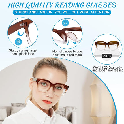 OCCI CHIARI Large +2.0 Reading Glasses for Women Women's Readers (+1.0 +1.25 +1.5 +1.75 +2.0 +2.25 +2.5 +2.75 +3.0）
