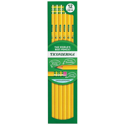 Dixon Ticonderoga Wood-Cased Pencils, #2 HB, Yello