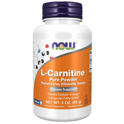 NOW L-Carnitine Pure Powder, 3-Ounce